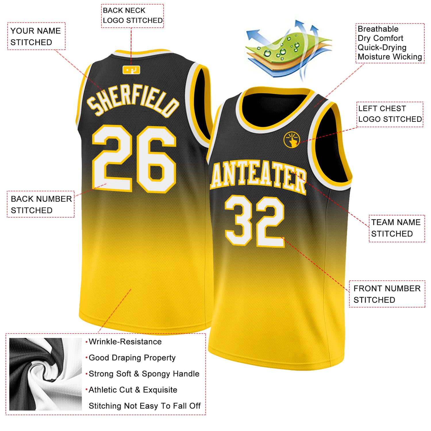 Custom Black White-Gray Round Neck Sublimation Basketball Suit Jersey