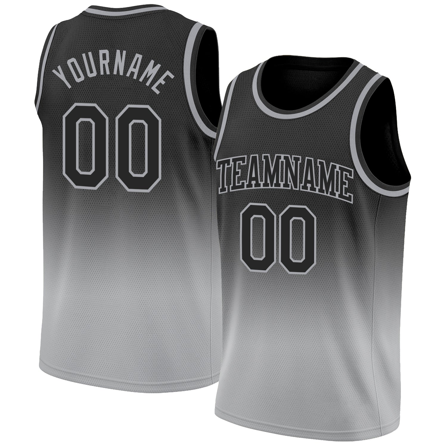 Cheap Custom Gray Black-Old Gold Round Neck Sublimation Basketball