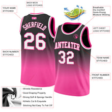 Load image into Gallery viewer, Custom Black White-Pink Authentic Fade Fashion Basketball Jersey
