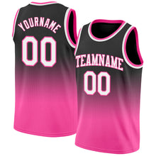 Load image into Gallery viewer, Custom Black White-Pink Authentic Fade Fashion Basketball Jersey
