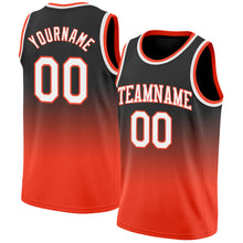 Load image into Gallery viewer, Custom Black White-Orange Authentic Fade Fashion Basketball Jersey
