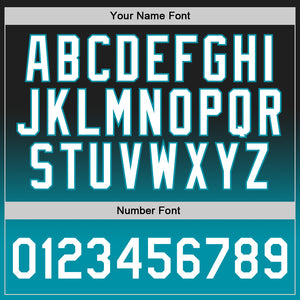 Custom Black White-Teal Authentic Fade Fashion Basketball Jersey