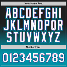 Load image into Gallery viewer, Custom Black White-Teal Authentic Fade Fashion Basketball Jersey
