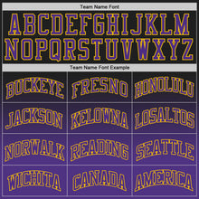 Load image into Gallery viewer, Custom Black Purple-Gold Authentic Fade Fashion Basketball Jersey
