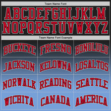 Load image into Gallery viewer, Custom Black Red-Light Blue Authentic Fade Fashion Basketball Jersey
