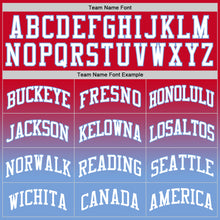 Load image into Gallery viewer, Custom Red White-Light Blue Authentic Fade Fashion Basketball Jersey
