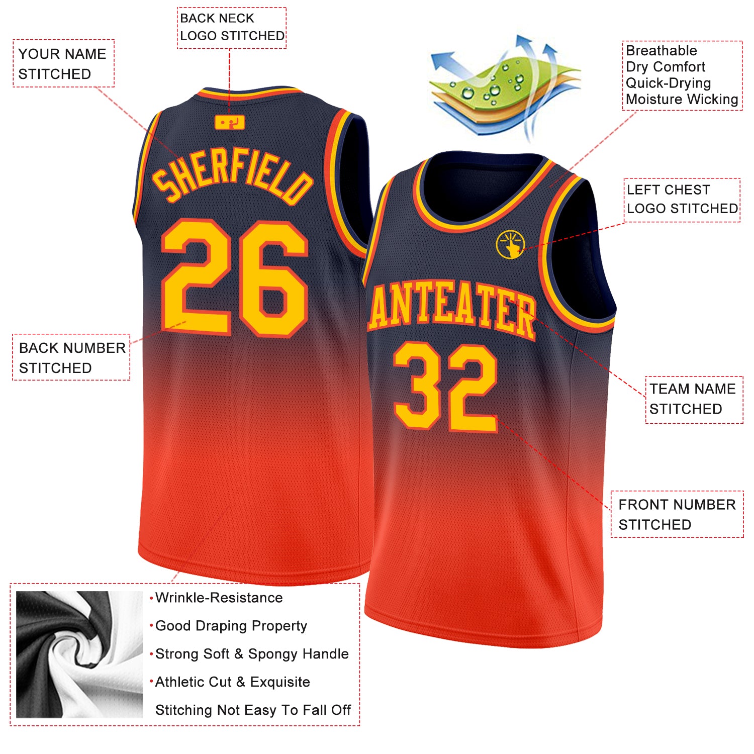 Custom Figure Gold-Orange Round Neck Sublimation Basketball Suit Jersey  Fast Shipping – FiitgCustom