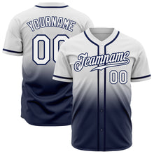 Load image into Gallery viewer, Custom White White-Navy Authentic Fade Fashion Baseball Jersey
