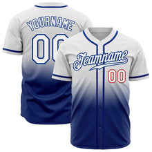 Load image into Gallery viewer, Custom White White Royal-Red Authentic Fade Fashion Baseball Jersey
