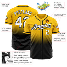 Load image into Gallery viewer, Custom Yellow White-Black Authentic Fade Fashion Baseball Jersey
