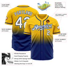 Load image into Gallery viewer, Custom Yellow White-Royal Authentic Fade Fashion Baseball Jersey
