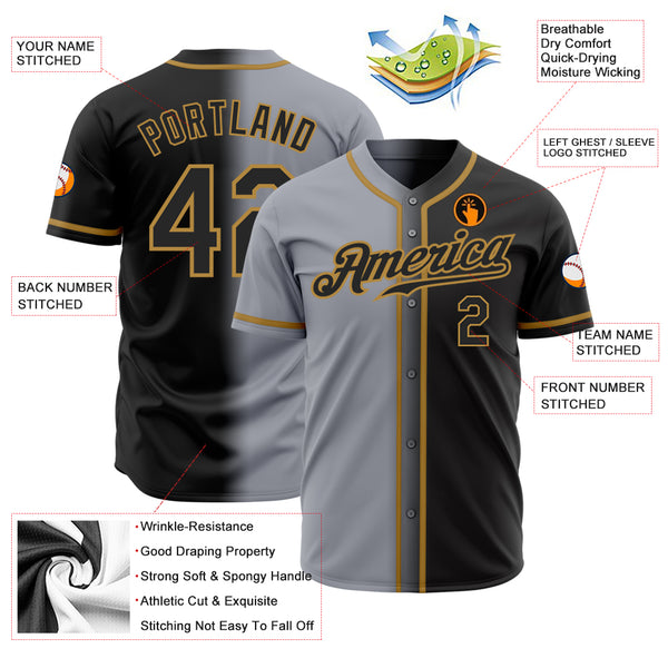 Custom Gold Gold-Black 3D Pattern Design Authentic Baseball Jersey Fast  Shipping – FiitgCustom