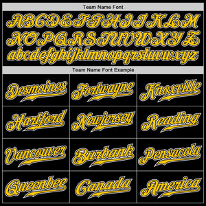 Custom Black Yellow-White Authentic Gradient Fashion Baseball Jersey