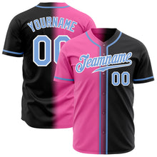 Load image into Gallery viewer, Custom Black Light Blue Pink-White Authentic Gradient Fashion Baseball Jersey
