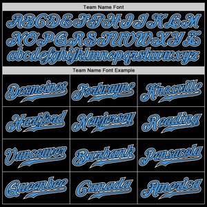 Custom Black Powder Blue-White Authentic Gradient Fashion Baseball Jersey