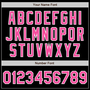 Custom Black Pink Light Blue-White Authentic Gradient Fashion Baseball Jersey