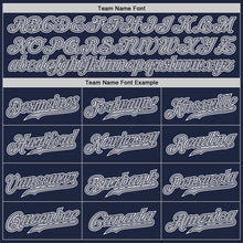Load image into Gallery viewer, Custom Navy Gray-White Authentic Gradient Fashion Baseball Jersey
