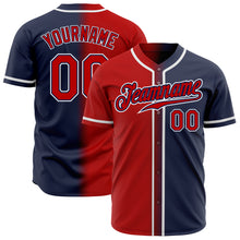 Load image into Gallery viewer, Custom Navy Red-White Authentic Gradient Fashion Baseball Jersey

