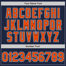 Load image into Gallery viewer, Custom Navy Orange-White Authentic Gradient Fashion Baseball Jersey
