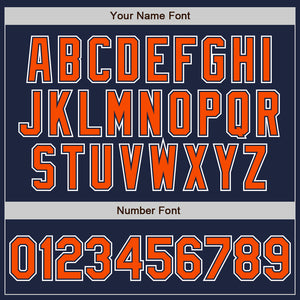 Custom Navy Orange-White Authentic Gradient Fashion Baseball Jersey