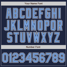 Load image into Gallery viewer, Custom Navy Light Blue-White Authentic Gradient Fashion Baseball Jersey
