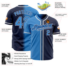 Load image into Gallery viewer, Custom Navy Powder Blue-White Authentic Gradient Fashion Baseball Jersey
