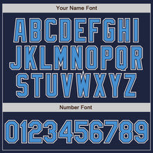 Load image into Gallery viewer, Custom Navy Powder Blue-White Authentic Gradient Fashion Baseball Jersey
