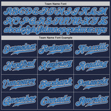 Load image into Gallery viewer, Custom Navy Powder Blue-White Authentic Gradient Fashion Baseball Jersey
