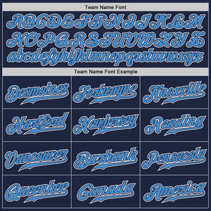 Custom Navy Powder Blue-White Authentic Gradient Fashion Baseball Jersey