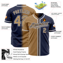 Load image into Gallery viewer, Custom Navy Old Gold-White Authentic Gradient Fashion Baseball Jersey
