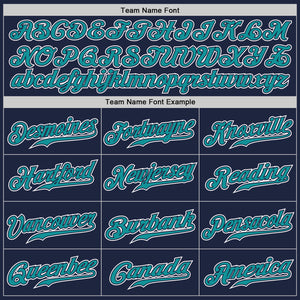 Custom Navy Teal-White Authentic Gradient Fashion Baseball Jersey