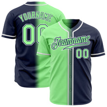 Load image into Gallery viewer, Custom Navy Pea Green-White Authentic Gradient Fashion Baseball Jersey
