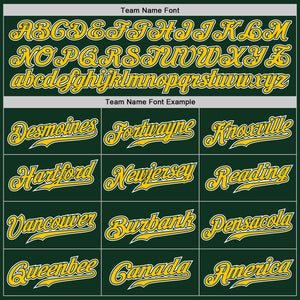 Custom Green Yellow-White Authentic Gradient Fashion Baseball Jersey