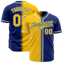 Load image into Gallery viewer, Custom Royal Yellow-White Authentic Gradient Fashion Baseball Jersey

