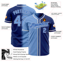 Load image into Gallery viewer, Custom Royal Light Blue-White Authentic Gradient Fashion Baseball Jersey
