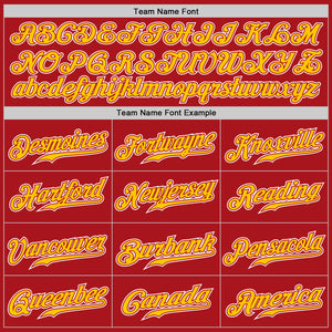 Custom Red Yellow-White Authentic Gradient Fashion Baseball Jersey