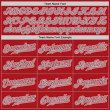 Load image into Gallery viewer, Custom Red Gray-White Authentic Gradient Fashion Baseball Jersey
