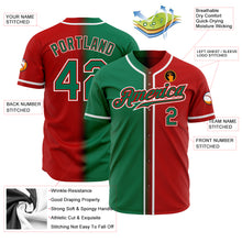 Load image into Gallery viewer, Custom Red Kelly Green-White Authentic Gradient Fashion Baseball Jersey

