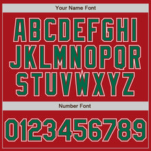 Load image into Gallery viewer, Custom Red Kelly Green-White Authentic Gradient Fashion Baseball Jersey
