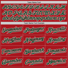Load image into Gallery viewer, Custom Red Kelly Green-White Authentic Gradient Fashion Baseball Jersey
