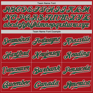 Custom Red Kelly Green-White Authentic Gradient Fashion Baseball Jersey