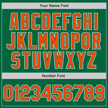 Load image into Gallery viewer, Custom Kelly Green Orange-White Authentic Gradient Fashion Baseball Jersey
