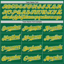 Load image into Gallery viewer, Custom Kelly Green Yellow-White Authentic Gradient Fashion Baseball Jersey
