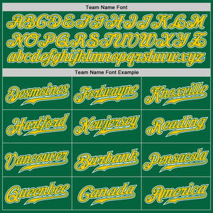 Custom Kelly Green Yellow-White Authentic Gradient Fashion Baseball Jersey