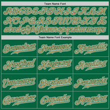 Load image into Gallery viewer, Custom Kelly Green Old Gold-White Authentic Gradient Fashion Baseball Jersey
