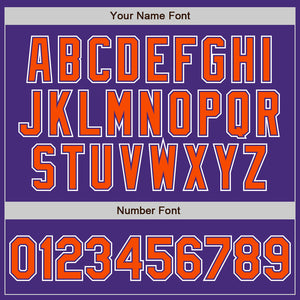 Custom Purple Orange-White Authentic Gradient Fashion Baseball Jersey