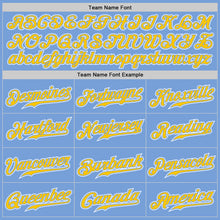 Load image into Gallery viewer, Custom Light Blue Yellow-White Authentic Gradient Fashion Baseball Jersey
