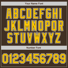 Load image into Gallery viewer, Custom Brown Yellow-White Authentic Gradient Fashion Baseball Jersey
