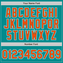 Load image into Gallery viewer, Custom Aqua Orange-White Authentic Gradient Fashion Baseball Jersey
