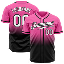 Load image into Gallery viewer, Custom Pink White-Black Authentic Fade Fashion Baseball Jersey
